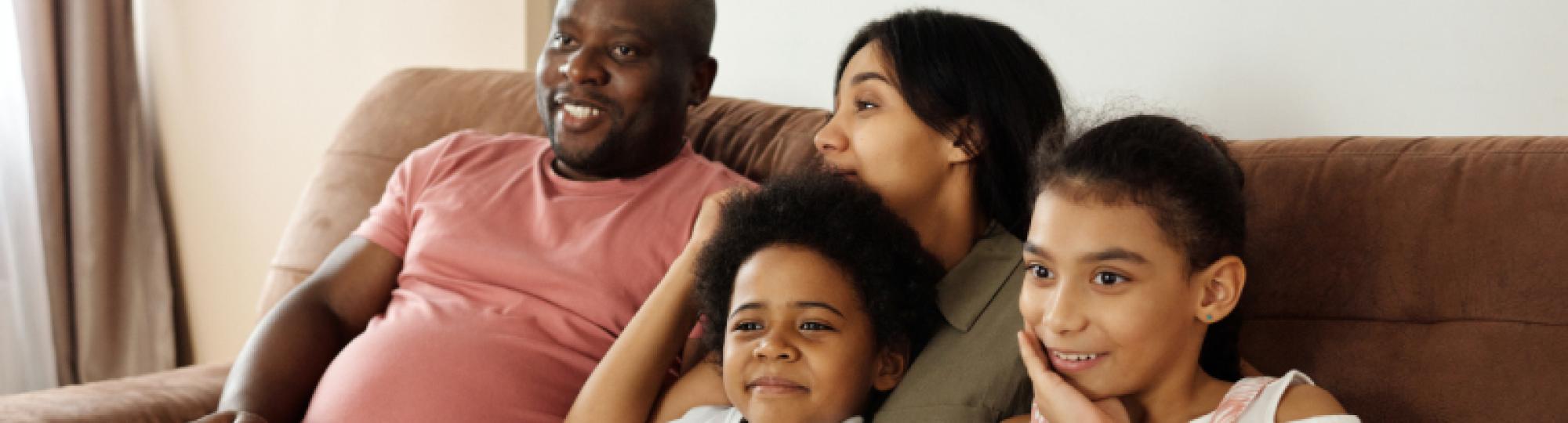thrive family on couch